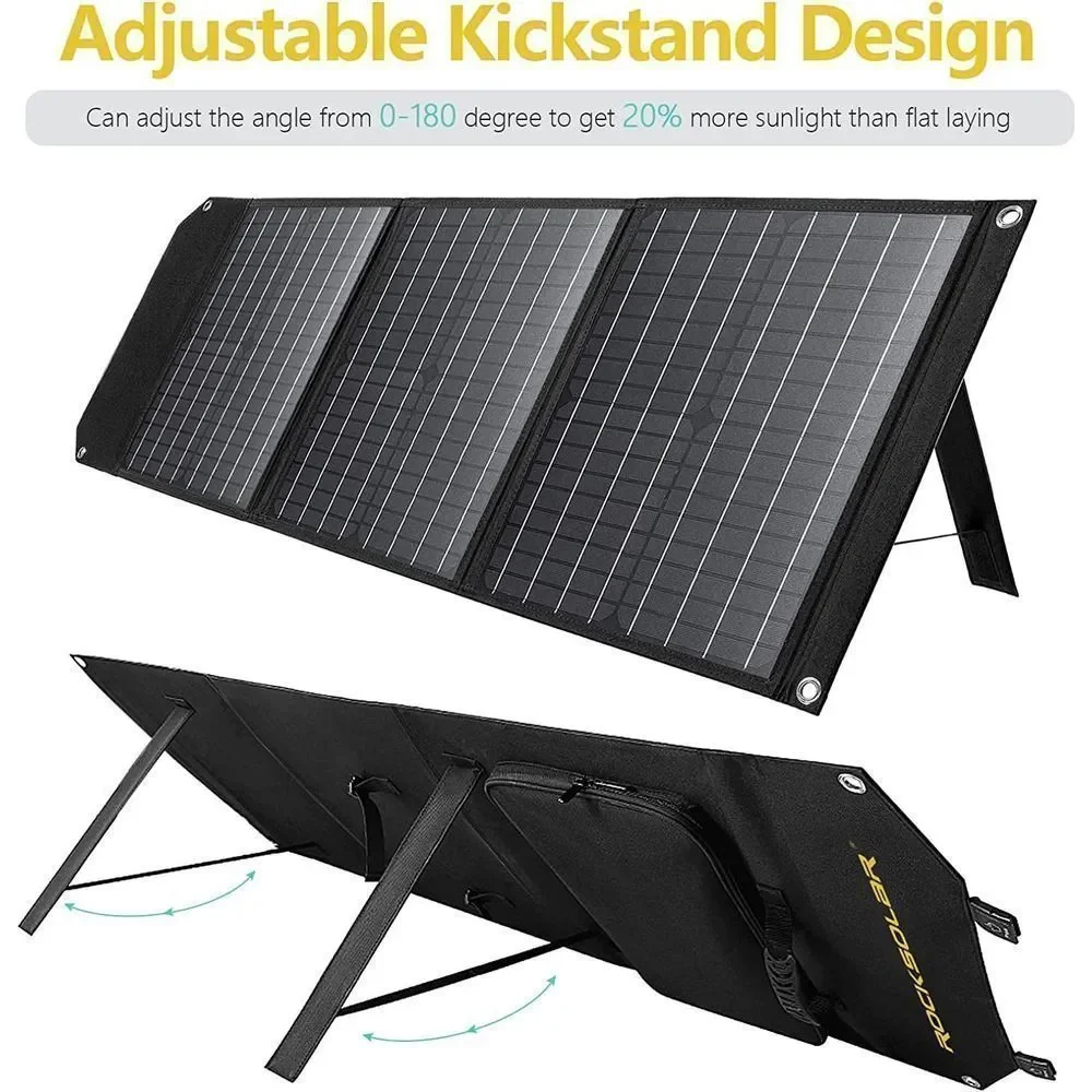 ROCKSOLAR 60 Watt Foldable Solar Panel Kit Cell Solar Battery Charger